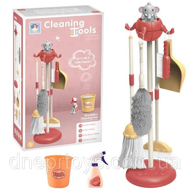 Дитячий набір для прибирання, стійка, набір для прибирання, уп 24,2*14,2*40см (WY505-2), фото 1