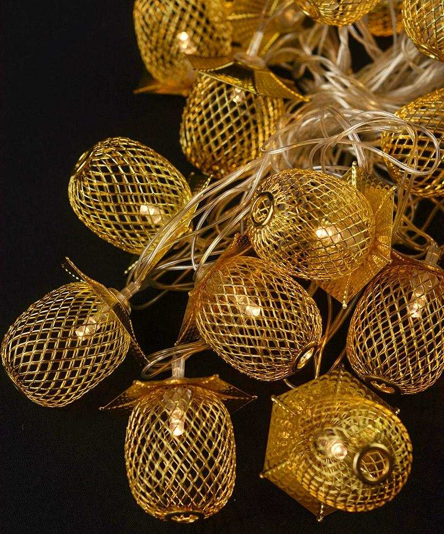 Світлодіодна новорічна гірлянда "Ліхтарик-сітка" 20 LED, 5м + перехідник, 220V, IP44, Теплий білий
