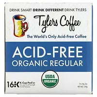 Tylers Coffees, Органический кофе, обычный, без кислоты, 16 капсул (8 г) каждая Днепр