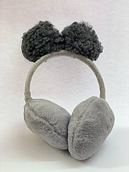 Навушники котячі вушка, сірий колір