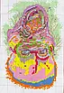 Набір для вишивання за нанесеною на канву схемою  "Girl holding food". AIDA 14CT printed, 19*29 см, фото 5