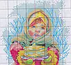 Набір для вишивання за нанесеною на канву схемою  "Girl holding food". AIDA 14CT printed, 19*29 см, фото 4