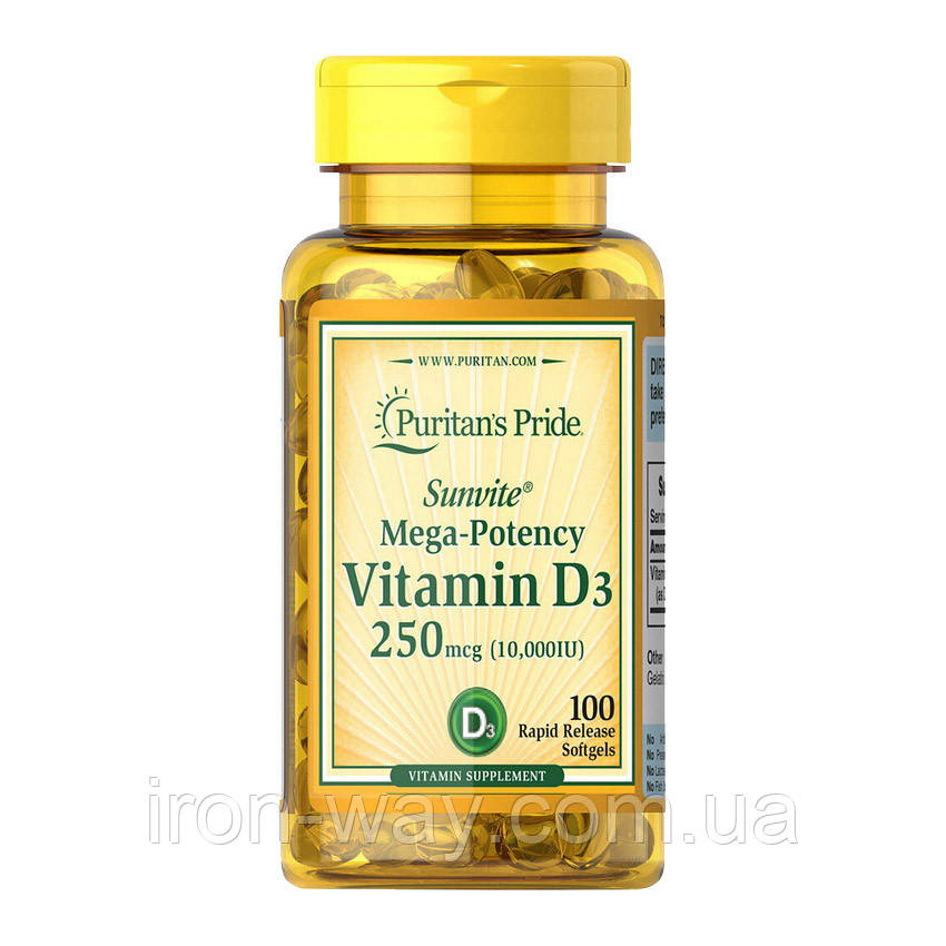 Puritan's Pride Vitamin D3 250 mcg (10,000 IU) (100 softgels)