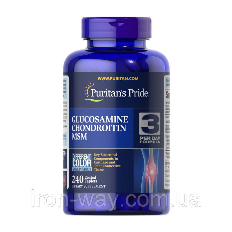 Puritan's Pride Double Strength Glucosamine, Chondroitin & MSM (240 caplets)