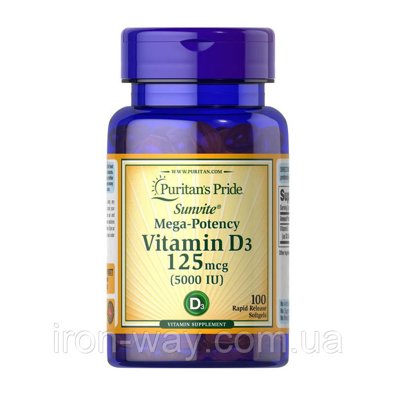 Puritan's Pride Vitamin D3 125 mcg (100 softgels)