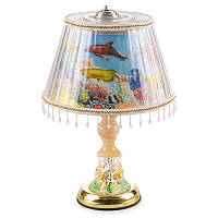 Настольная лампа классическая с абажуром Brille 60W TL-161 Золотистый VA, код: 7271317