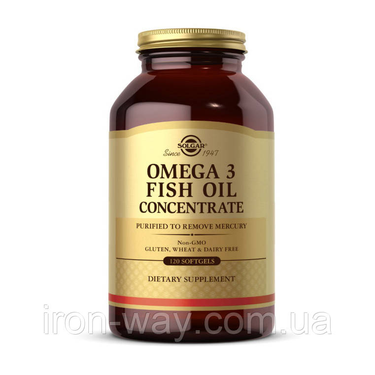 Solgar Omega 3 Fish Oil Concentrate (120 softgels), фото 1