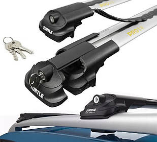 Поперечки на Toyota Corolla (с 2009 -) Turtle. На стандартні рейлінги. Сірі