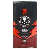 Death Wish Coffee, Самый крепкий в мире кофе, молотый, темной обжарки, 454 г (16 унций) в Украине