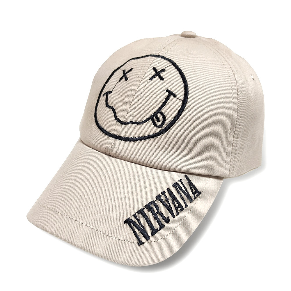 Бейсболка Nirvana (смайл) (колір бежевий)