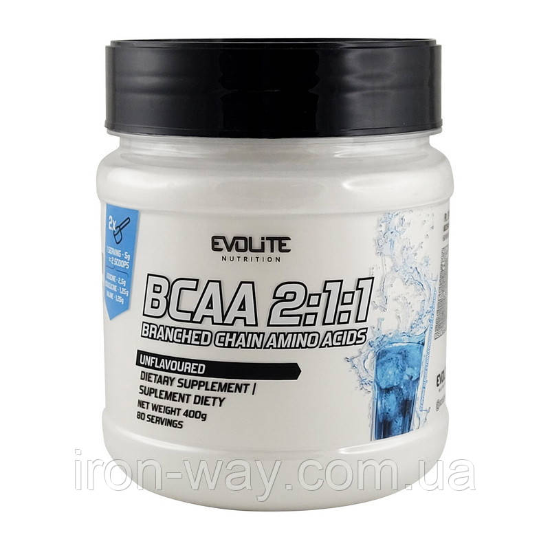Evolite Nutrition BCAA 2:1:1 (400 g, unflavoured), фото 1
