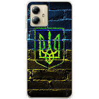 Чохол Силіконовий з Картинкою на Motorola G14 (Патріотичний, Герб України)