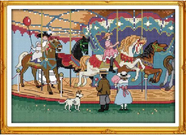 Набір для вишивання за нанесеною на канву схемою " Swing 2 ". AIDA 14CT printed, 30*21 см, фото 1