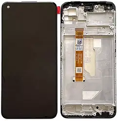Дисплей Oppo A36/A76 модуль в зборі (екран та сенсор) з рамкою, оригінал, Чорний