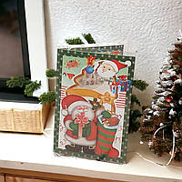 Поздоблива музична листівка Merry Christmas новорічна різдвяна з конвертом, 19х13 см No9