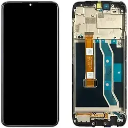 Дисплей Oppo Realme C25/C25s модуль в зборі (екран та сенсор) з рамкою, оригінал, Чорний