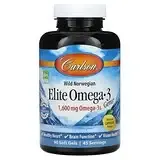 Carlson, Wild Norwegian Elite Omega-3, натуральный лимон, 1600 мг, 90 мягких таблеток Днепр