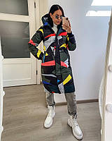 Зимова жіноча куртка-пальто з капюшоном у кольорах (Норма), фото 5