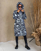 Зимова жіноча куртка-пальто з капюшоном у кольорах (Норма), фото 10