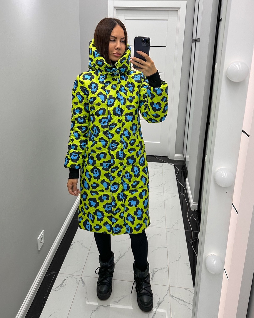 Зимова жіноча куртка-пальто з капюшоном у кольорах (Норма), фото 1