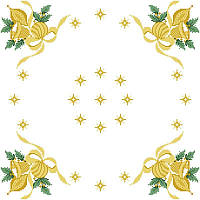 Схема Новогодняя скатерть Колокольчики для вышивки бисером и нитками на габардине. ТР147пБ5252