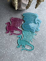 Молд 109 Дракон 1 с кристаллическим крылом новогодних игрушек на ёлку силиконовая для епоксидной смолы