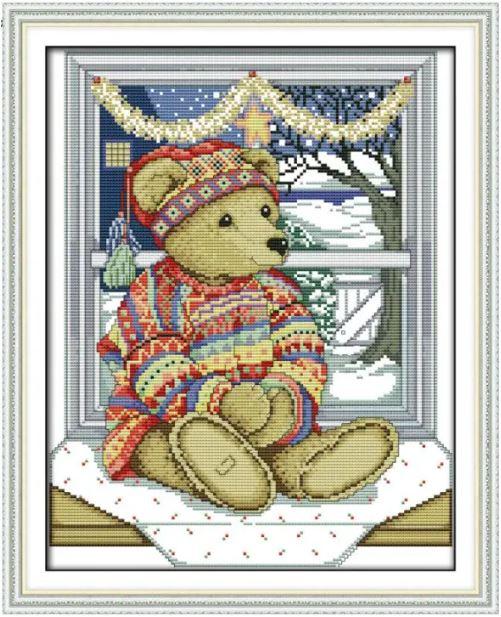 Набір для вишивання за нанесеною на канву схемою "Bear (6)" AIDA 14CT printed, 32*40 см