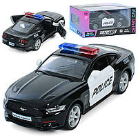Машина AS-3136 АвтоМир, Ford Mustang, мет., инерц., полиция, отв. двери,резин.колеса,кор.,15,5-7-7см.