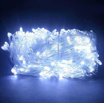 Гірлянда новорічна Нитка 800 LED світлодіодна білий колір, прозорий провід 40 м Karaman