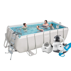 Каркасний басейн Bestway 56456-11, 412 х 201 х 122 см (7 г/год, 7 900 л/год, драбина, тент, підстилка, набір