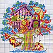 Набір для вишивання хрестиком за нанесеною на канву схемою"Summer tree house". AIDA 14CT printed, 27*27 см, фото 5