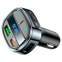 FM Модулятор HOCO E70 car BT FM transmitter 1USB/1PD/QC/PD30W/BT5.0 Black