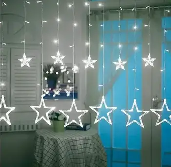 Світлодіодна гірлянда штора Зірепад 2,5 м 138 Led Гірлянда Зірки Karaman Білий