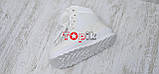 Дутіки жіночі короткі білі зимові кросівки на платформі Дутики женские короткие белые зимние кроссовки на платформе (Код: М3305КР), фото 5