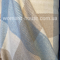 Рубашечная ткань байка плотная Кашемир Бежевый с голубым