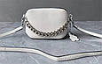 Шкіряна сумка косметичка прикрашена ланцюжком С02-КТ-4122 Біла, фото 6