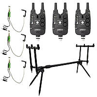 Набор Род-под Rumpol на 3 удилища 3 Сигнализатора Feima FA-28 и 3 Свингера
