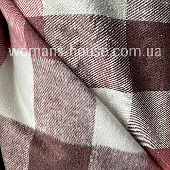Сорочкова тканина байка щільна Кашемір Бордовий з білим