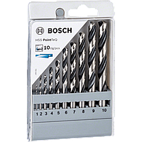 Набір з 10 спіральних свердел BOSCH hss PointTeQ 1-10 мм (2608577348)