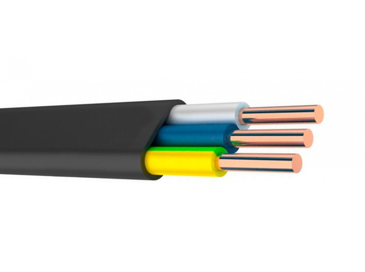 Провід, кабель ВВГ нг П 3х1,5 Одеса (кратно 100м), фото 1