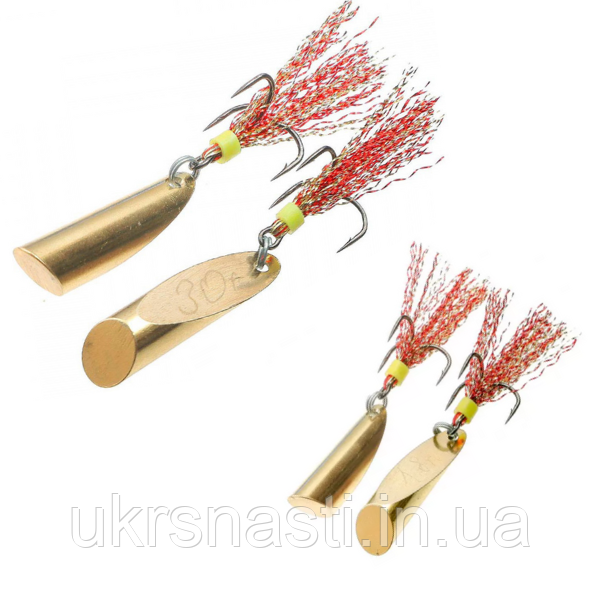 Блешня Грушка-Пуля латунь 22 г Блешня на судака та щуку жовта, фото 1