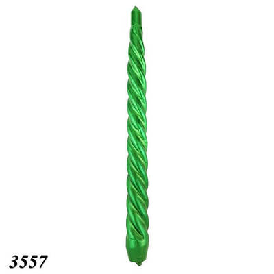 Свічка кручена перламутрова Зелена d 22мм h 25см (5шт)