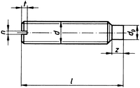 DIN 417 (ГОСТ 1478, ISO 7435) Винт установочный с цилиндрическим ступенчатым концом