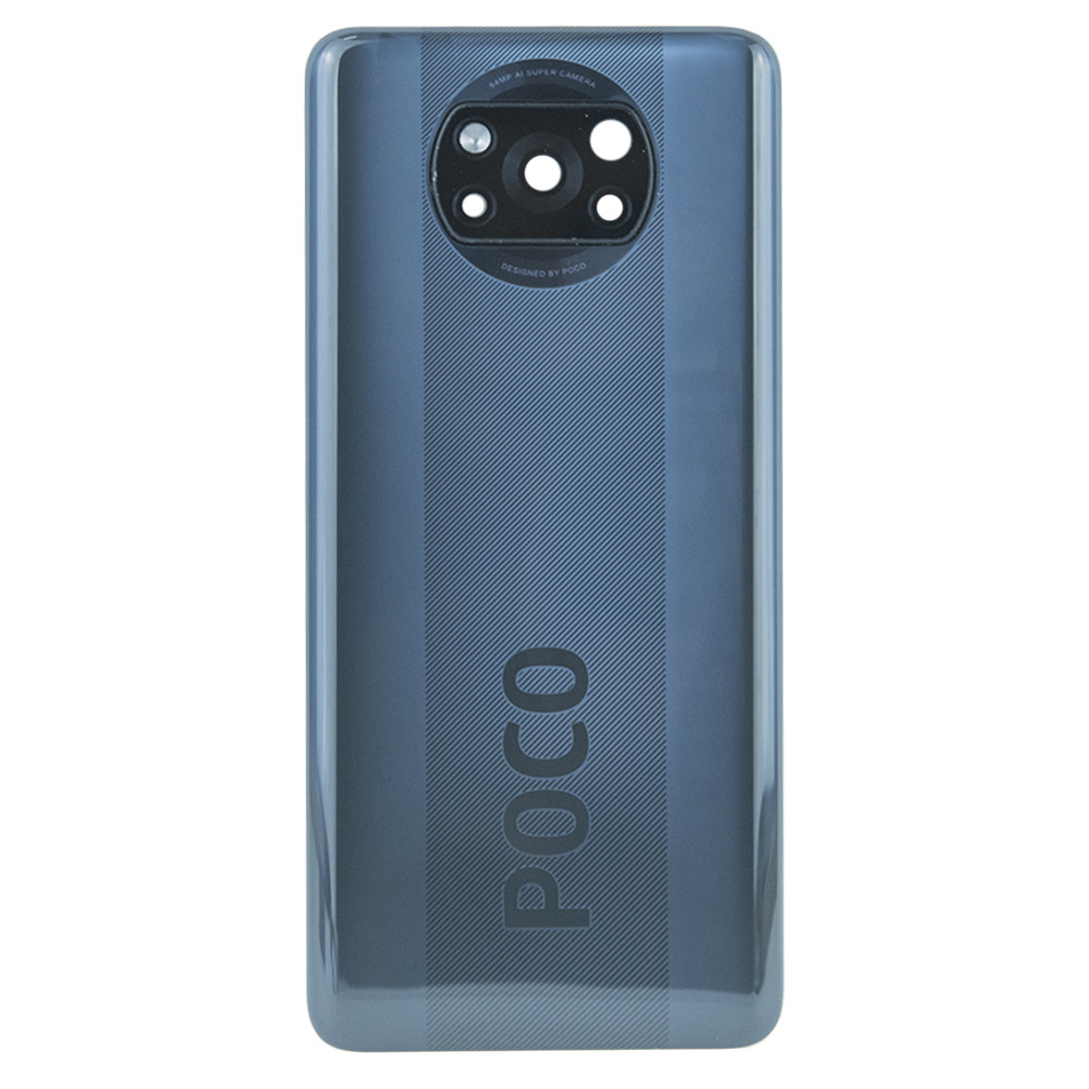 Задня частина корпусу Xiaomi Poco X3 / Poco X3 Pro Phantom Black (з склом камери), фото 1