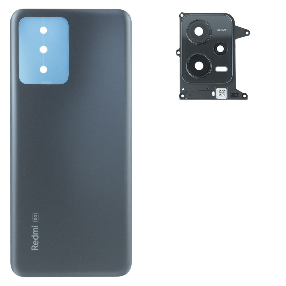 Задня частина корпусу Xiaomi Redmi Note 12 5G Black (з склом камери)