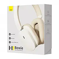 Бездротові навушники Baseus Bowie H1 з шумопоглинанням ANC bluetooth наушники беспроводные гарнитура creamy