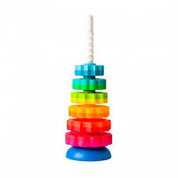 Развивающая игрушка Fat Brain Toys Пирамидка винтовая тактильная SpinAgain (F110ML) - Вища Якість та Гарантія!