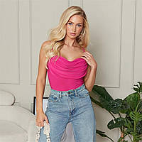 Поло I Saw It First Cowl Neck Ruched Cami Bodysuit HOT PINK Доставка від 14 днів - Оригинал