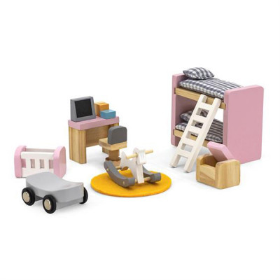 Ігровий набір Viga Toys Дерев'яні меблі для ляльок PolarB Дитяча кімната (44036) — Вага Якість та Гарантія!