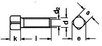 DIN 479 (ГОСТ 1482 - 84) Винт установочный с квадратной головкой концом(цапфой)